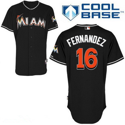 Youth Miami Marlins #16 Jose Fernandez Black Stitched MLB Majestic Cool Base Jersey