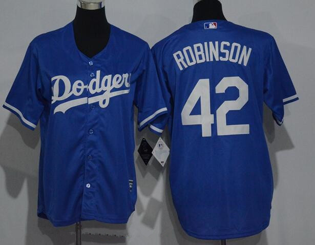 Youth Los Angeles Dodgers #42 Jackie Robinson Retired Stitched MLB Majestic Cool Base Jersey