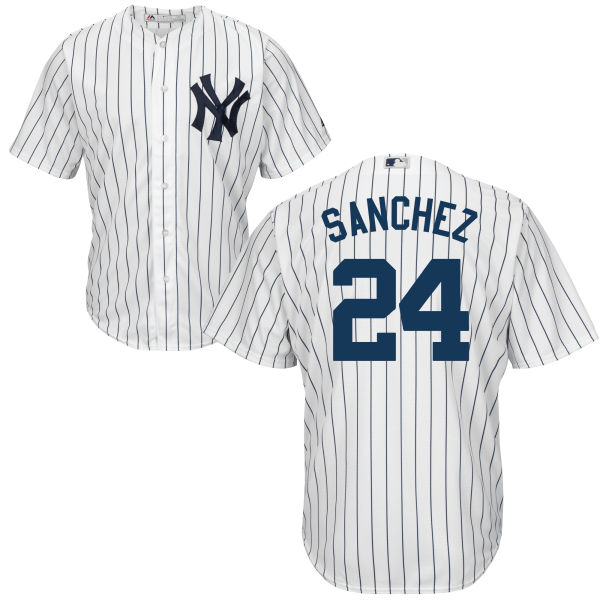 Youth New York Yankees #24 Gary Sanchez White Home Stitched MLB Majestic Cool Base Jersey
