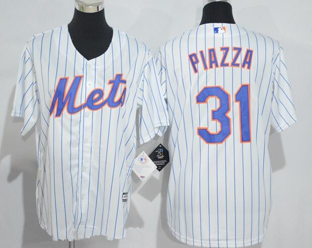 Youth New York Mets #31 Mike Piazza Retired White Stitched MLB Majestic Cool Base Jersey