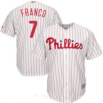 Youth Philadelphia Phillies #7 Maikel Franco Majestic White Home Cool Base Player Jersey