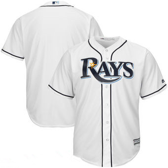 Youth Tampa Bay Rays Blank White Home MLB Cool Base Stitched Baseball Jersey