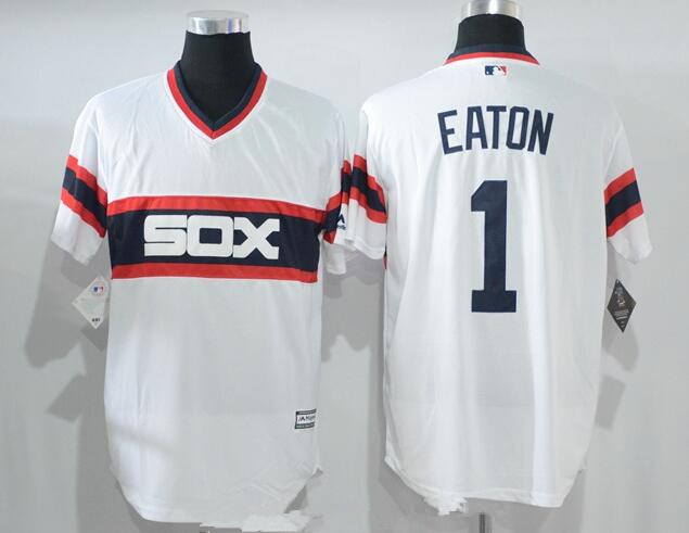Men's Chicago White Sox #1 Adam Eaton White Pullover Stitched MLB Majestic Cool Base Jersey