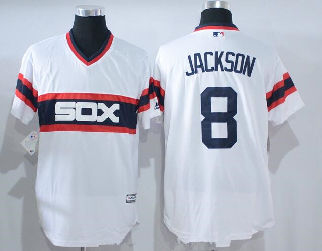 Men's Chicago White Sox #8 Bo Jackson Retired White Pullover Stitched MLB Majestic Cool Base Jersey