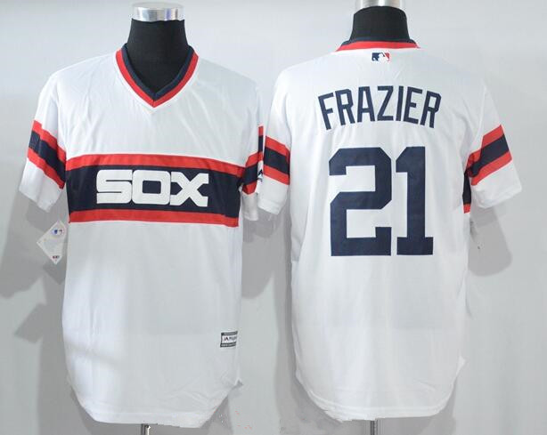 Men's Chicago White Sox #21 Todd Frazier White Pullover Stitched MLB Majestic Cool Base Jersey