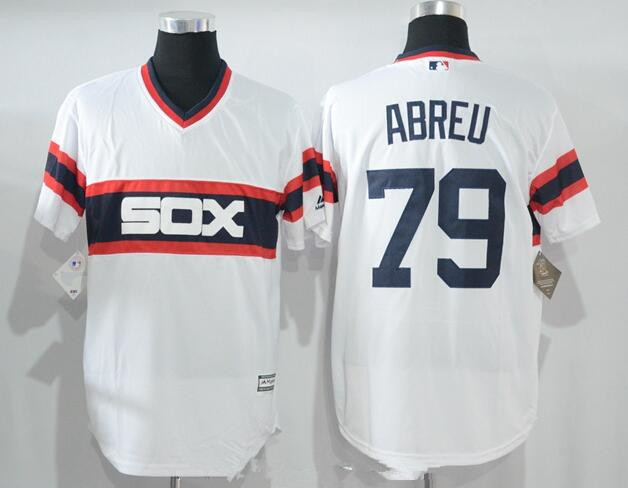 Men's Chicago White Sox #79 Jose Abreu White Pullover Stitched MLB Majestic Cool Base Jersey