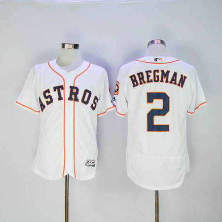Men's Houston Astros #2 Alex Bregman White Home Stitched MLB 2016 Majestic Flex Base Jersey