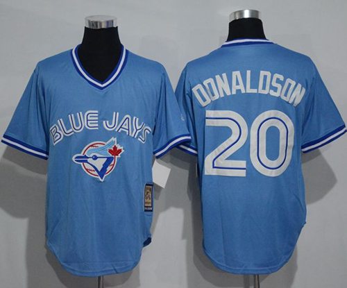 Blue Jays #20 Josh Donaldson Light Blue Cooperstown Throwback Stitched MLB Jersey