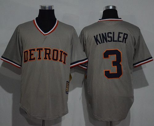Tigers #3 Ian Kinsler Grey Cooperstown Throwback Stitched MLB Jersey