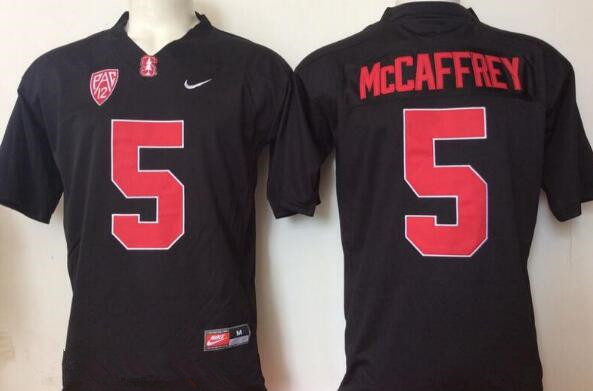 Men's Stanford Cardinals #5 Christian McCaffrey Black Stitched College Football Nike NCAA Jersey