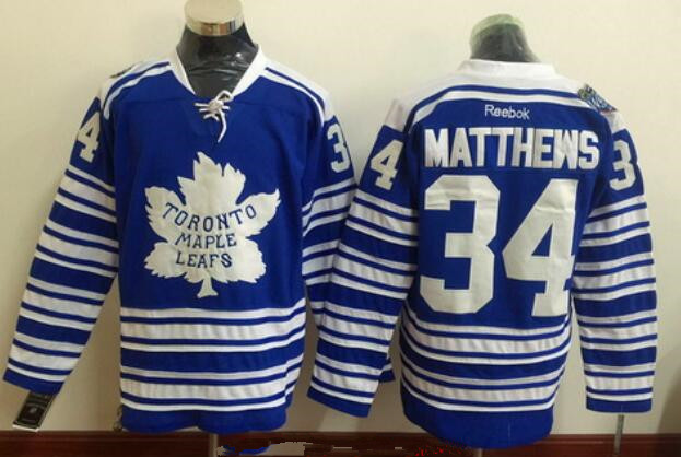 Men's Toronto Maple Leafs #34 Auston Matthews Blue 2014 Winter Classic Stitched NHL Reebok Hockey Jersey