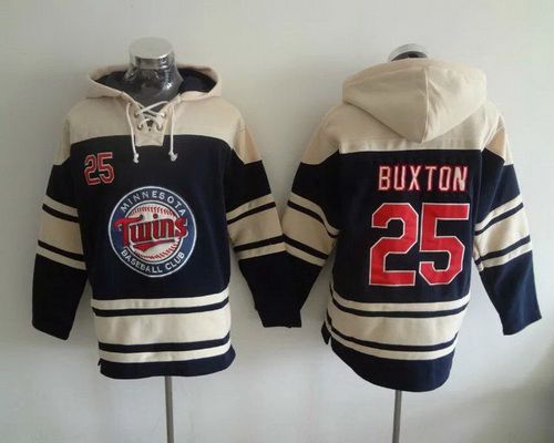 Men's Minnesota Twins #25 Byron Buxton Navy Blue Baseball MLB Hoodie