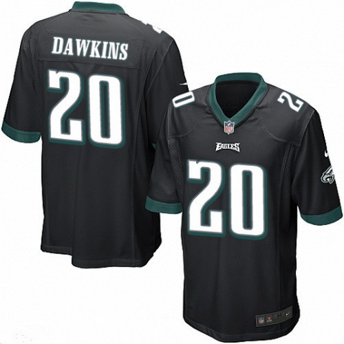 Men's Philadelphia Eagles #20 Brian Dawkins Black Stitched NFL Reited Player Nike Game Jersey