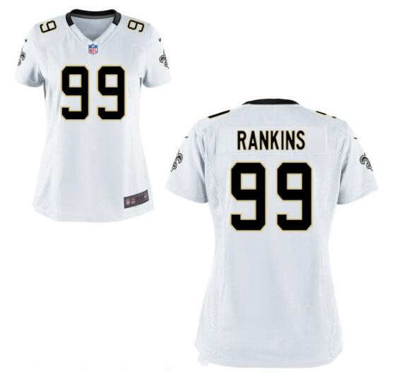 Women's New Orleans Saints #99 Sheldon Rankins White Road Stitched NFL Nike Game Jersey
