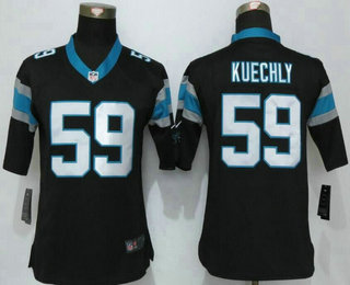 Women's Carolina Panthers #59 Luke Kuechly Black Team Color NFL Nike Limited Jersey