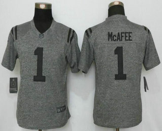 Women's Indianapolis Colts #1 Pat McAfee Nike Gray Gridiron NFL Gray Limited Jersey
