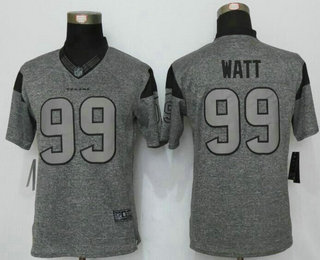 Women's Houston Texans #99 JJ Watt Nike Gray Gridiron NFL Gray Limited Jersey