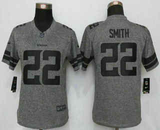 Women's Minnesota Vikings #22 Harrison Smith Nike Gray Gridiron NFL Gray Limited Jersey