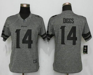 Women's Minnesota Vikings #14 Stefon Diggs Nike Gray Gridiron NFL Gray Limited Jersey