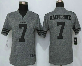Women's San Francisco 49ers #7 Colin Kaepernick Nike Gray Gridiron NFL Gray Limited Jersey