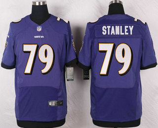 Men's Baltimore Ravens #79 Ronnie Stanley Purple Team Color Stitched NFL Nike Elite Jersey