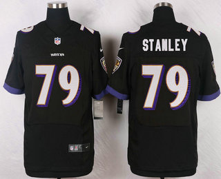 Men's Baltimore Ravens #79 Ronnie Stanley Black Alternate Stitched NFL Nike Elite Jersey
