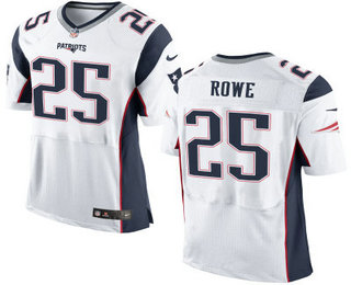 Men's New England Patriots #25 Eric Rowe NEW White Road Stitched NFL Nike Elite Jersey