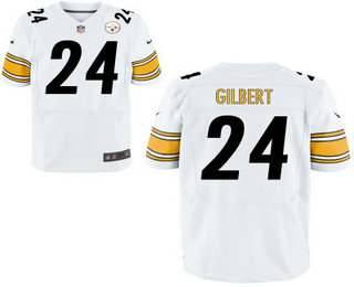 Men's Pittsburgh Steelers #24 Justin Gilbert White Road Stitched NFL Nike Elite Jersey