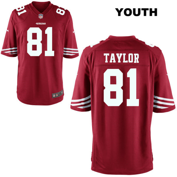 Youth Nike San Francisco 49ers Alternate #81 Trent Taylor Home Red Football Jersey