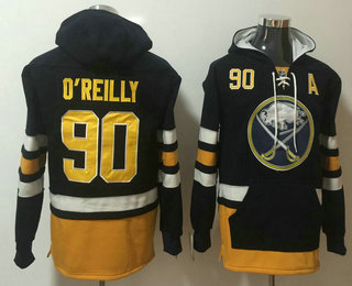 Men's Buffalo Sabres #90 Ryan O'Reilly Navy Blue Pocket Stitched NHL Old Time Hockey Pullover Hoodie