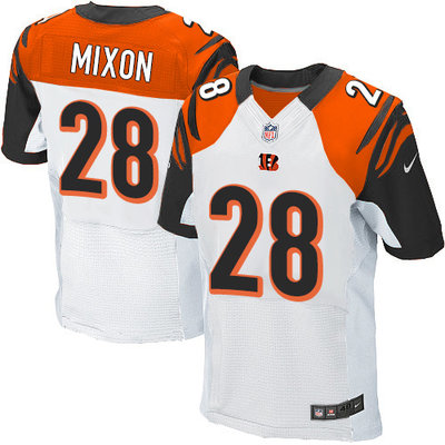 Men's Nike Cincinnati Bengals #28 Joe Mixon White Men's Stitched NFL Elite Jersey