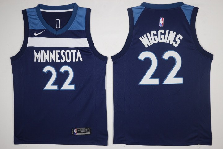 Men's Minnesota Timberwolves #22 Andrew Wiggins New Navy Blue 2017-2018 Nike Swingman Stitched NBA Jersey