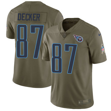 Nike Tennessee Titans #87 Eric Decker Olive Men's Stitched NFL Limited 2017 Salute to Service Jersey