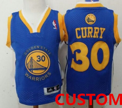 Custom Golden State Warriors Blue Toddlers Jersey