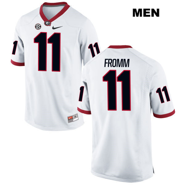 Men's Georgia Bulldogs #11 Jake Fromm White Stitched NCAA Nike College Football Jersey