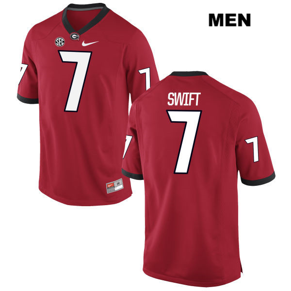 Men's Georgia Bulldogs #7 DAndre Swift Red Stitched NCAA Nike College Football Jersey