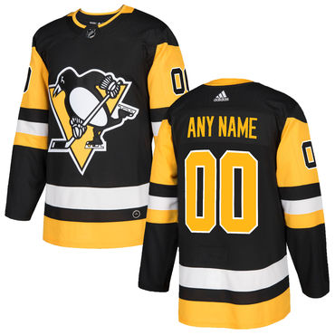 Custom Men's Pittsburgh Penguins Black Alternate Authentic Stitched Adidas NHL Jersey