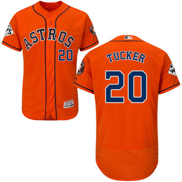 Men's Houston Astros #20 Preston Tucker Orange Flexbase Authentic Collection 2017 World Series Bound Stitched MLB Jersey