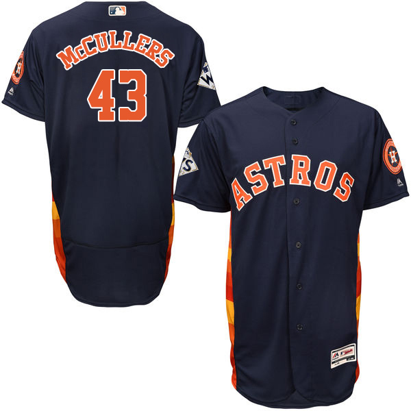 Men's Houston Astros #43 Lance McCullers Navy Blue Flexbase Authentic Collection 2017 World Series Bound Stitched MLB Jersey
