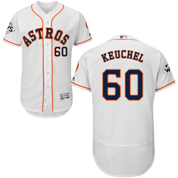 Men's Houston Astros #60 Dallas Keuchel White Flexbase Authentic Collection 2017 World Series Bound Stitched MLB Jersey