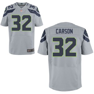 Men's Nike Seattle Seahawks #32 Chris Carson Elite Gray Jersey