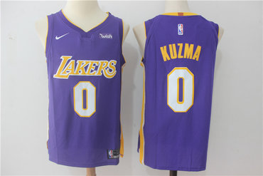 Men's Los Angeles Lakers #0 Kyle Kuzma New Purple 2017-2018 Nike Swingman Wish Stitched NBA Jersey