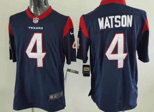 Men's 2017 NFL Draft Houston Texans #4 Deshaun Watson Navy Blue Alternate Stitched NFL Nike Elite Jersey