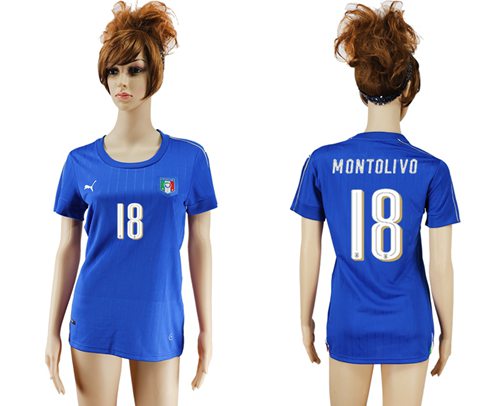 Women's Italy #18 Montolivo Home Soccer Country Jersey