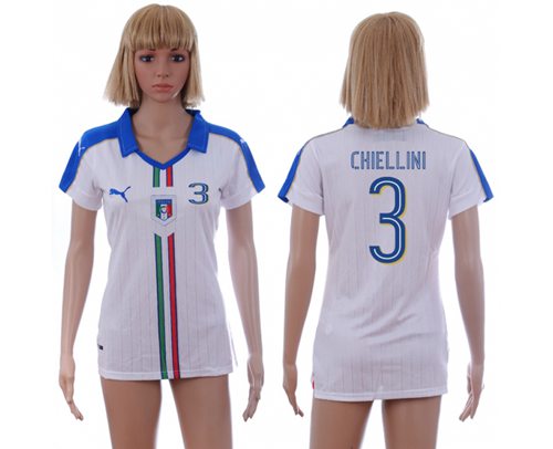 Women's Italy #3 Chiellini Away Soccer Country Jersey