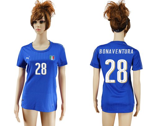 Women's Italy #28 Bonaventura Home Soccer Country Jersey