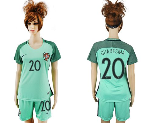 Women's Portugal #20 Quaresma Away Soccer Country Jersey