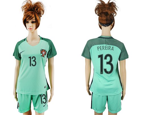 Women's Portugal #13 Pereira Away Soccer Country Jersey