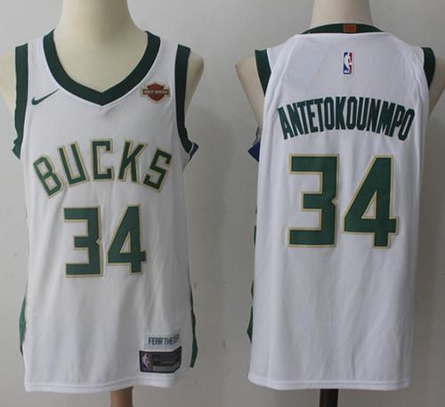 Nike Milwaukee Bucks #34 Giannis Antetokounmpo White Stitched NBA Jersey