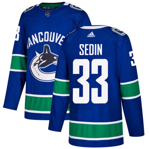 Adidas Vancouver Canucks #33 Henrik Sedin Blue Home Authentic Stitched NHL Jersey